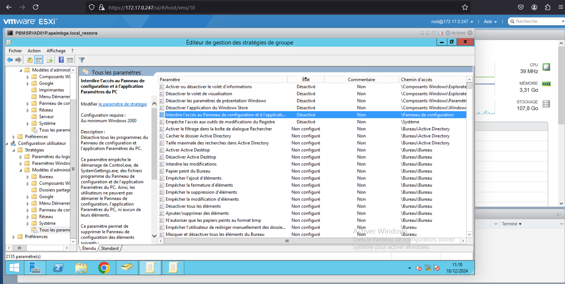 Configuration GPO